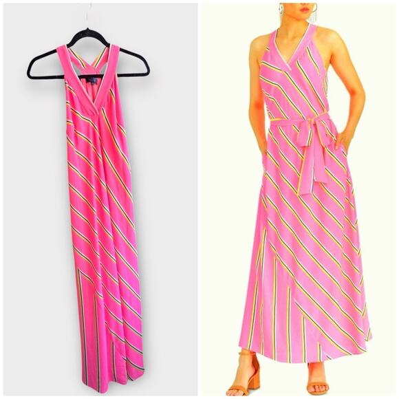 RACHEL Rachel Roy Dresses & Skirts - RACHEL Rachel Roy neon pink striped maxi dress, size small
